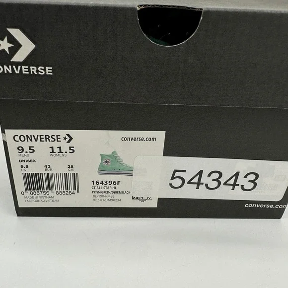 Converse Shoes Unisex Mens 9.5 Womens 11 Green Chuck Taylor All Star 164396F NEW - Picture 9 of 9